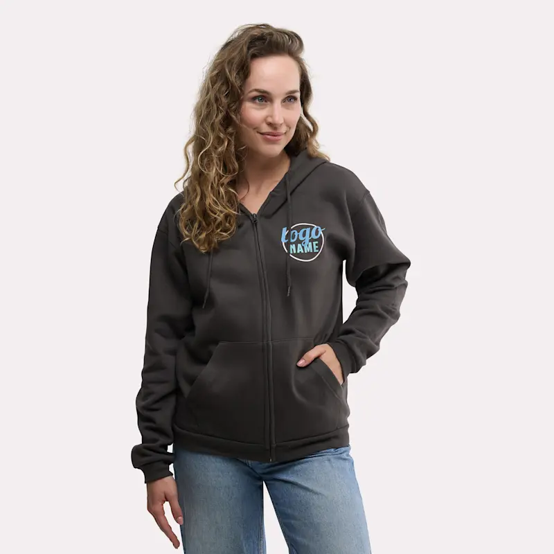 Sweat à capuche B&C ID.224 zippé – Image 3