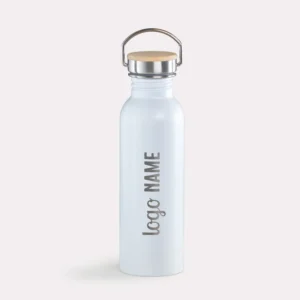 Gourde inox avec couvercle en bambou