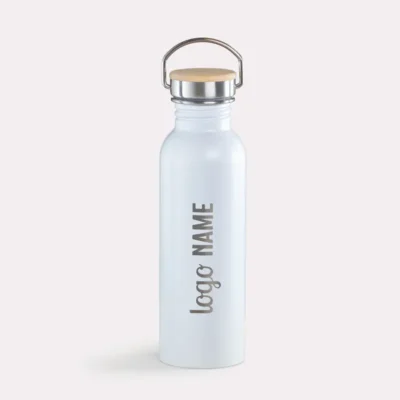 Gourde inox avec couvercle en bambou