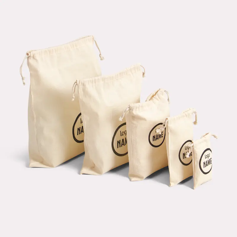 Sac en coton avec cordons de serrage – Image 2