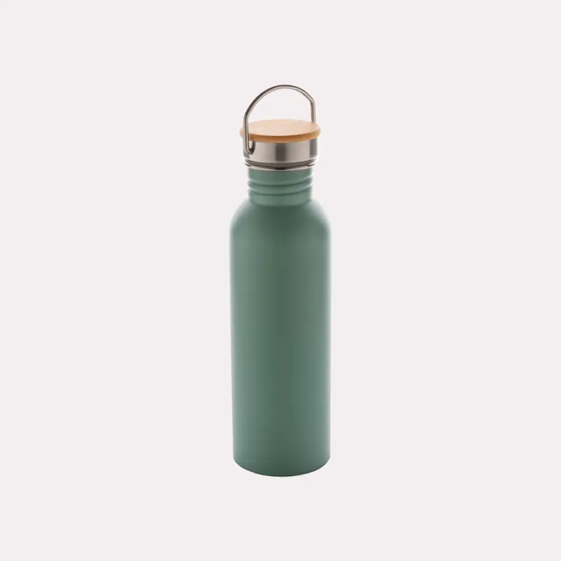 Gourde inox avec couvercle en bambou – Image 6