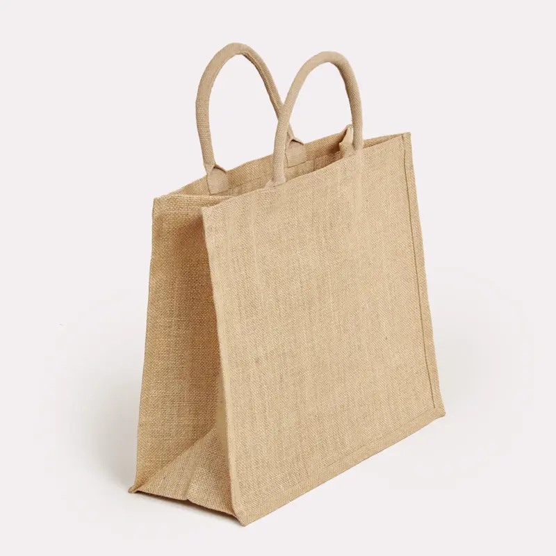 Sac en jute avec poche avant en toile – Image 2