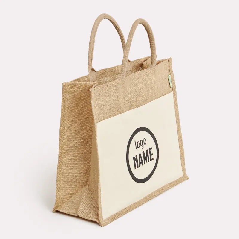 Sac en jute avec poche avant en toile