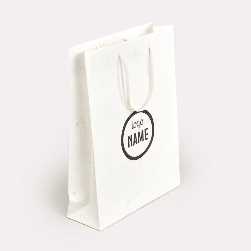 Sac luxe en papier recyclé avec poignées en fibres de paille – Image 2