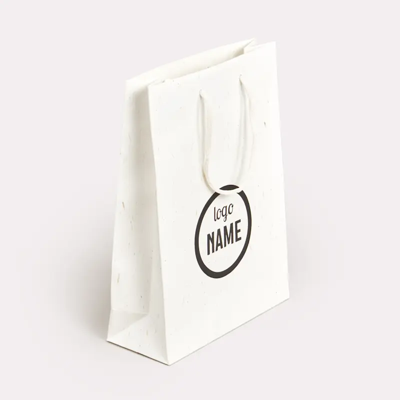 Sac luxe en papier recyclé avec poignées en fibres de paille – Image 6