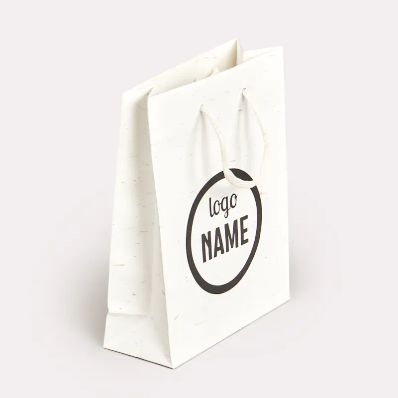 Sac luxe en papier recyclé avec poignées en fibres de paille – Image 7