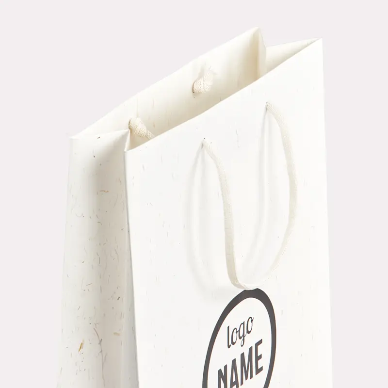 Sac luxe en papier recyclé avec poignées en fibres de paille – Image 3