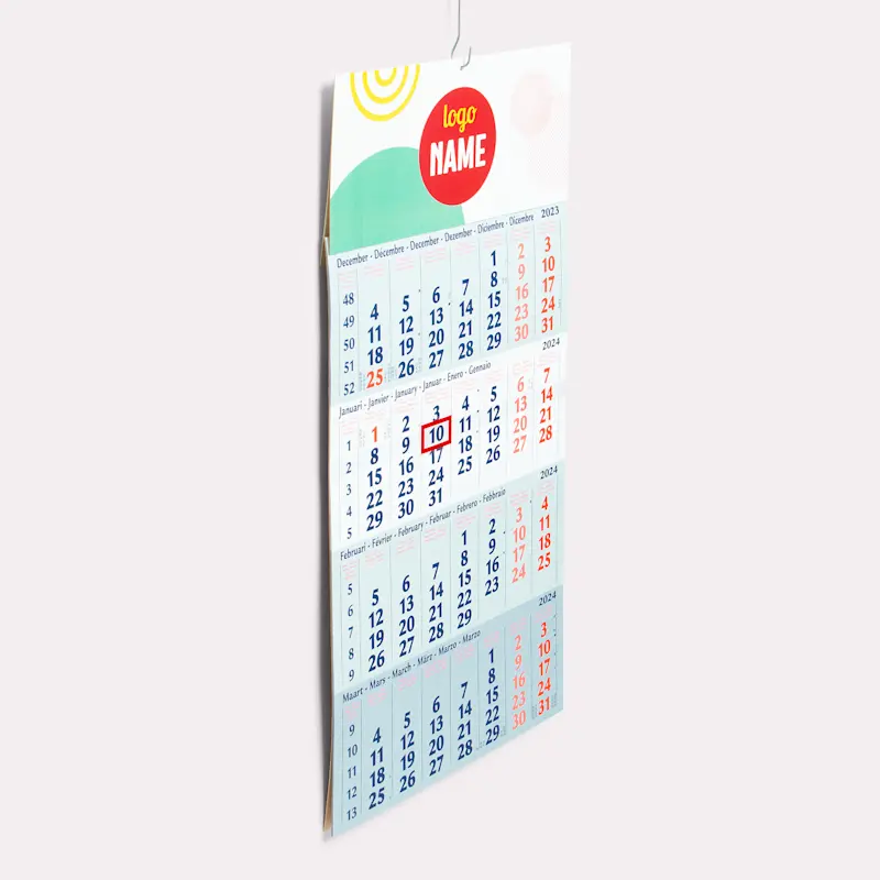 Calendrier sur 3 ou 4 mois basique 2027