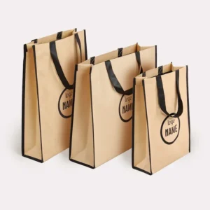 Cabas intissés avec papier kraft brun