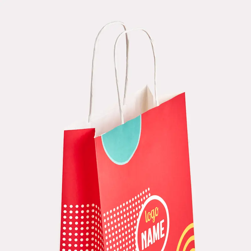 Sac en papier avec anses torsadées - offset – Image 3