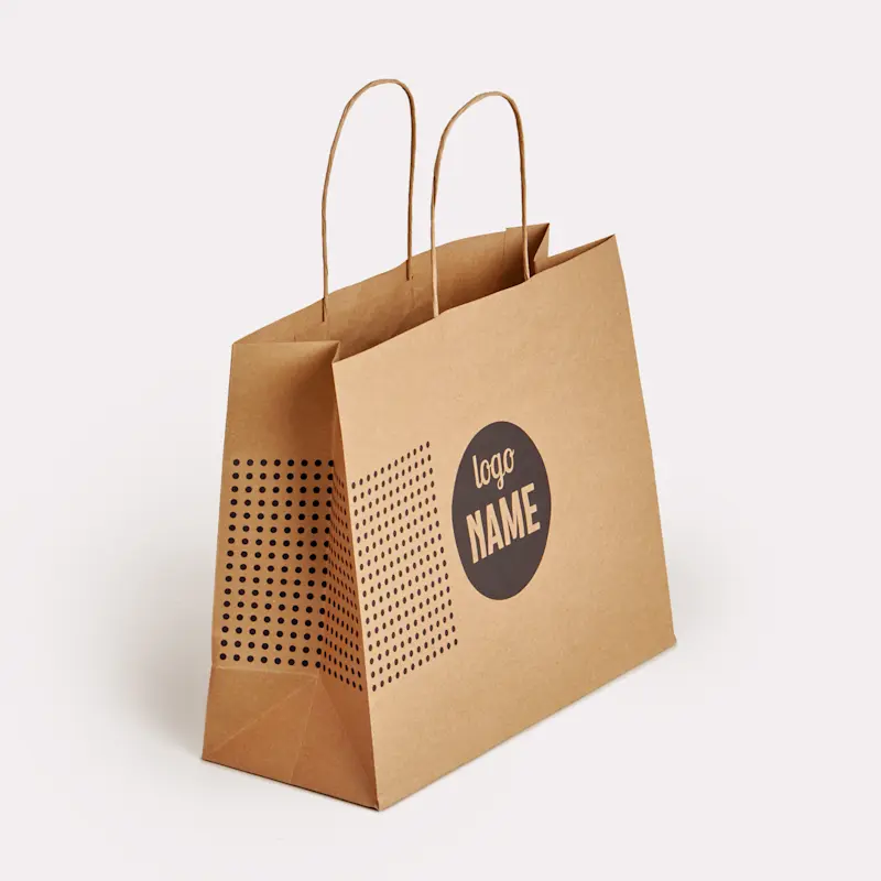 Sac en papier avec anses torsadées - offset – Image 7