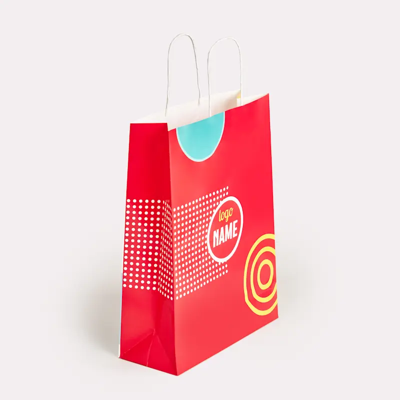 Sac en papier avec anses torsadées - offset – Image 2