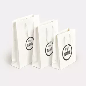 Sac luxe en papier recyclé avec poignées en fibres de paille