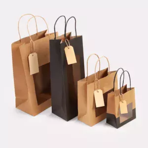 Sac luxe en papier avec fenêtre